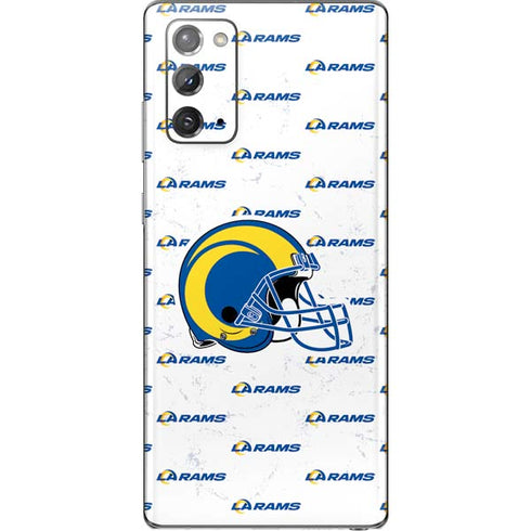 NFL Los Angeles Rams White Logo Blast Galaxy Note20 5G Skin
