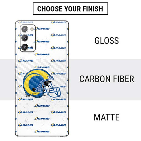 NFL Los Angeles Rams White Logo Blast Galaxy Note20 5G Skin