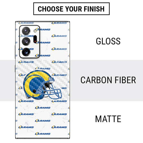 NFL Los Angeles Rams White Logo Blast Galaxy Note20 Ultra 5G Skin