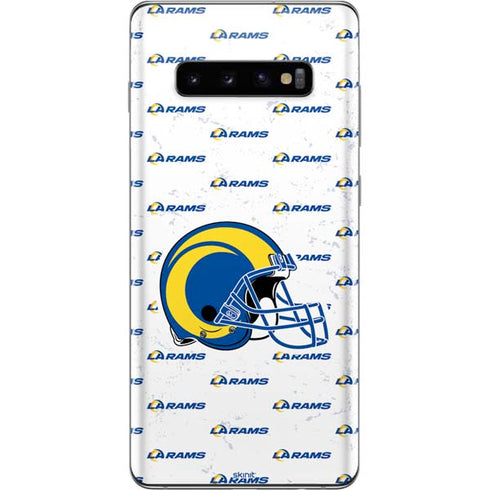 NFL Los Angeles Rams White Logo Blast Galaxy S10 Plus Skin