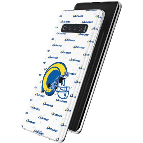 NFL Los Angeles Rams White Logo Blast Galaxy S10 Plus Skin