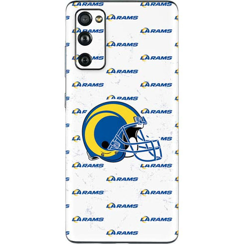 NFL Los Angeles Rams White Logo Blast Galaxy S20 Fan Edition Skin
