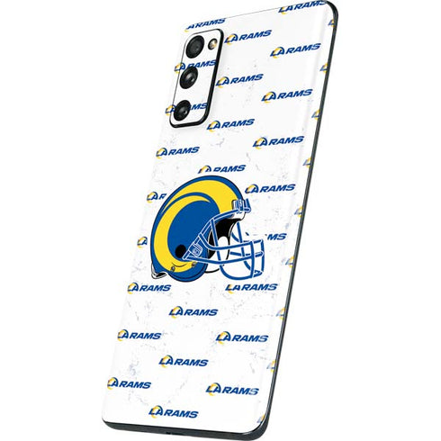 NFL Los Angeles Rams White Logo Blast Galaxy S20 Fan Edition Skin