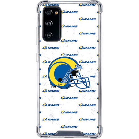 NFL Los Angeles Rams White Logo Blast Galaxy S20 FE Clear Case