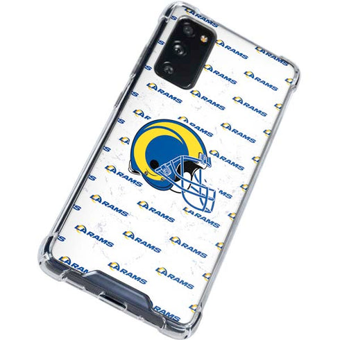 NFL Los Angeles Rams White Logo Blast Galaxy S20 FE Clear Case