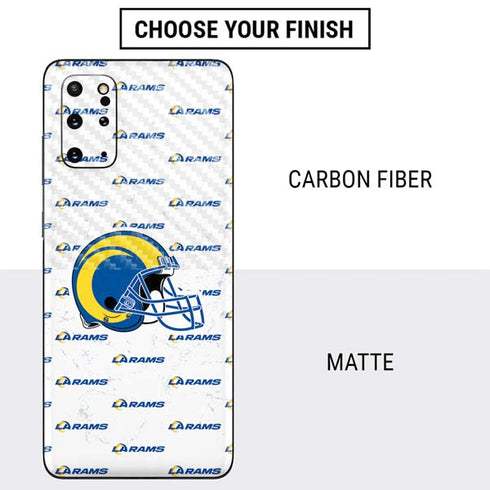 NFL Los Angeles Rams White Logo Blast Galaxy S20 Plus Skin