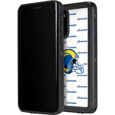 NFL Los Angeles Rams White Logo Blast Galaxy S20 Plus Waterproof Case