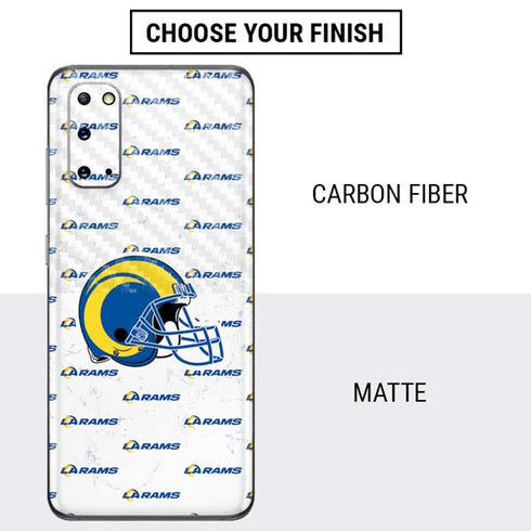 NFL Los Angeles Rams White Logo Blast Galaxy S20 Skin
