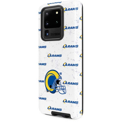 NFL Los Angeles Rams White Logo Blast Galaxy S20 Ultra 5G Pro Case