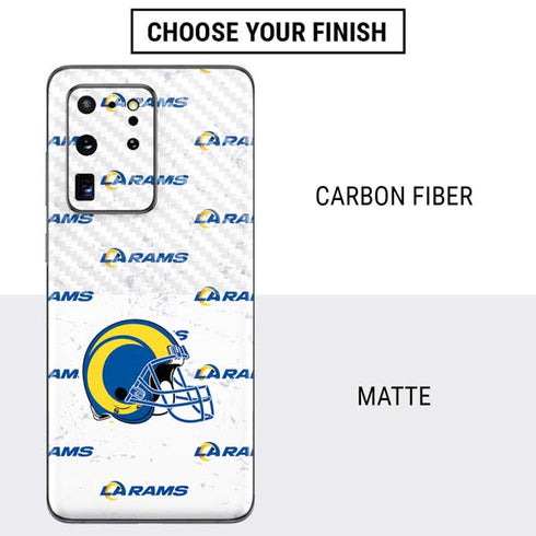 NFL Los Angeles Rams White Logo Blast Galaxy S20 Ultra 5G Skin