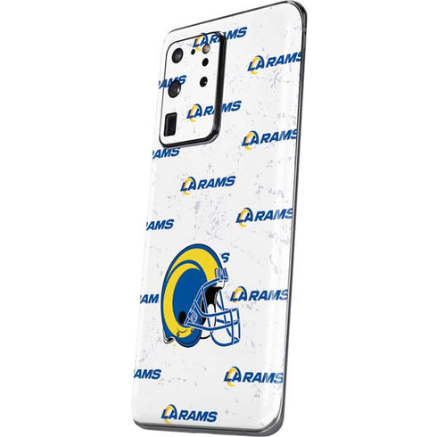 NFL Los Angeles Rams White Logo Blast Galaxy S20 Ultra 5G Skin