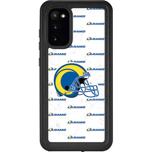 NFL Los Angeles Rams White Logo Blast Galaxy S20 Waterproof Case