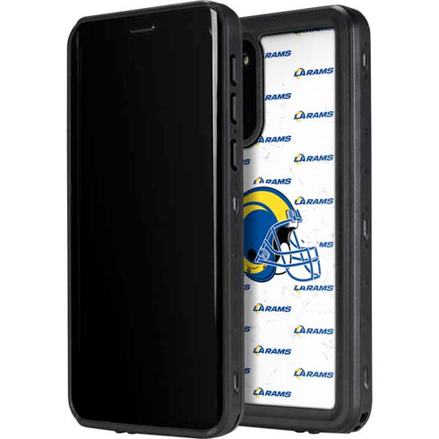 NFL Los Angeles Rams White Logo Blast Galaxy S20 Waterproof Case