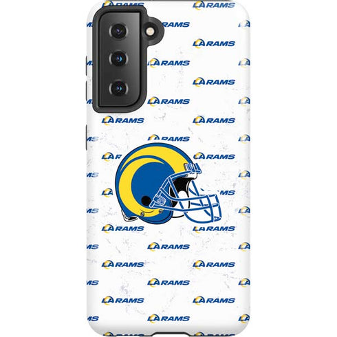 NFL Los Angeles Rams White Logo Blast Galaxy S21 5G Pro Case