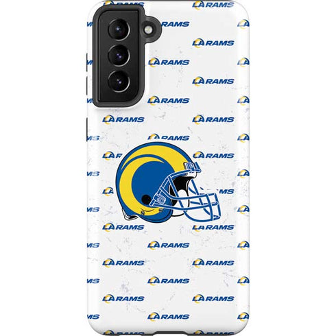 NFL Los Angeles Rams White Logo Blast Galaxy S21 FE Pro Case