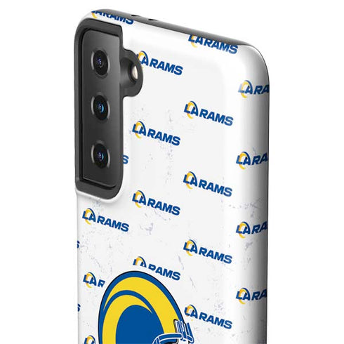 NFL Los Angeles Rams White Logo Blast Galaxy S21 FE Pro Case