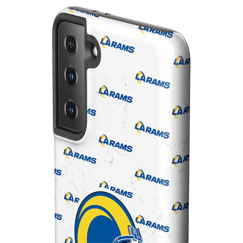 NFL Los Angeles Rams White Logo Blast Galaxy S21 Plus 5G Pro Case
