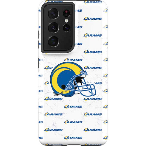 NFL Los Angeles Rams White Logo Blast Galaxy S21 Ultra 5G Pro Case