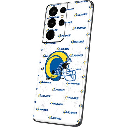 NFL Los Angeles Rams White Logo Blast Galaxy S21 Ultra 5G Skin