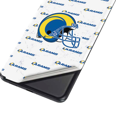 NFL Los Angeles Rams White Logo Blast Galaxy S21 Ultra 5G Skin