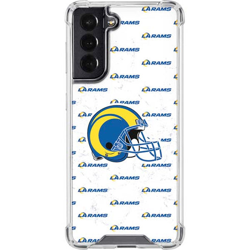 NFL Los Angeles Rams White Logo Blast Galaxy S22 Clear Case