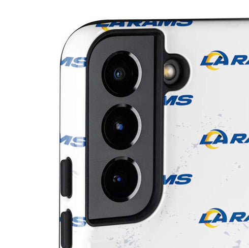 NFL Los Angeles Rams White Logo Blast Galaxy S22 Plus Pro Case