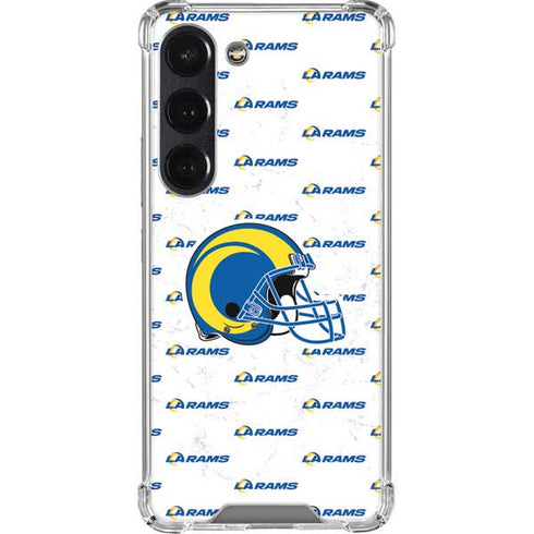 NFL Los Angeles Rams White Logo Blast Galaxy S23 Clear Case