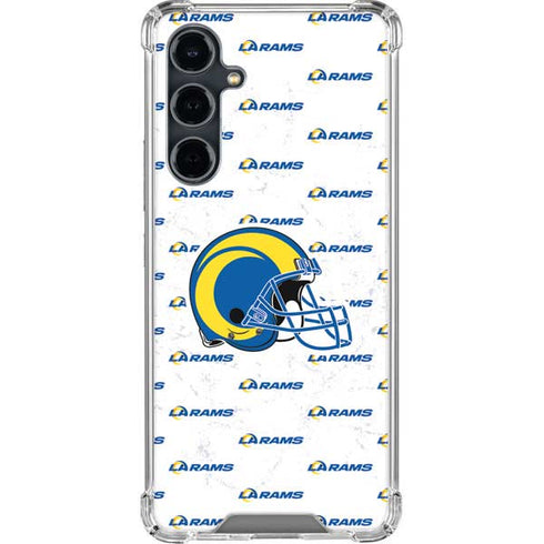 NFL Los Angeles Rams White Logo Blast Galaxy S23 FE Clear Case
