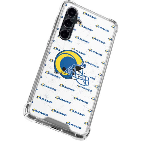 NFL Los Angeles Rams White Logo Blast Galaxy S23 FE Clear Case