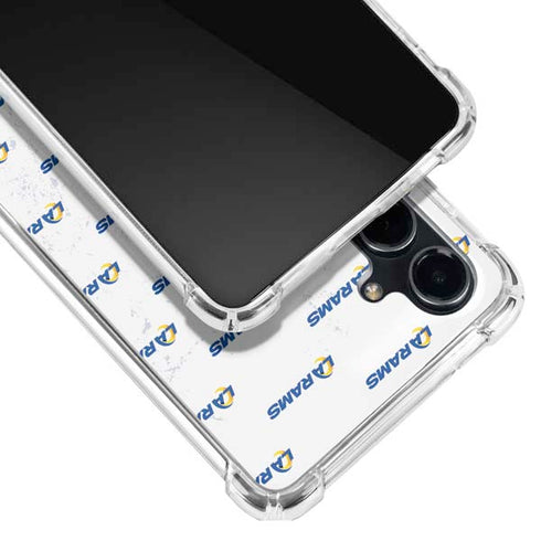 NFL Los Angeles Rams White Logo Blast Galaxy S23 FE Clear Case