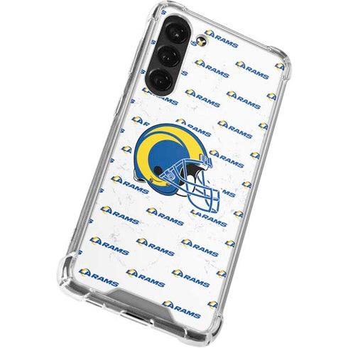NFL Los Angeles Rams White Logo Blast Galaxy S23 Plus Clear Case