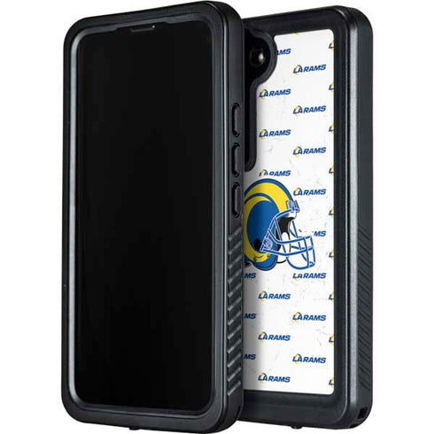 NFL Los Angeles Rams White Logo Blast Galaxy S23 Plus Waterproof Case