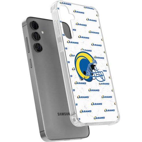 NFL Los Angeles Rams White Logo Blast Galaxy S24 Plus Clear Case