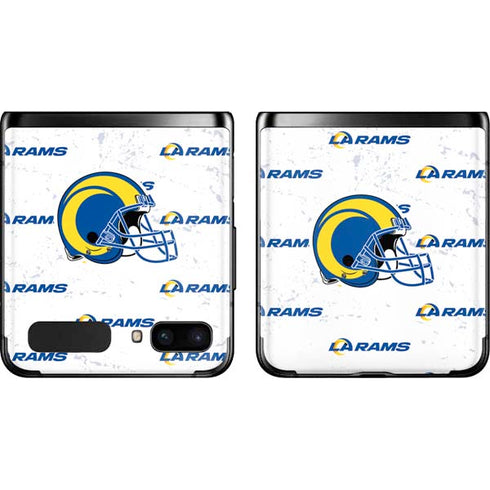 NFL Los Angeles Rams White Logo Blast Galaxy Z Flip Skin