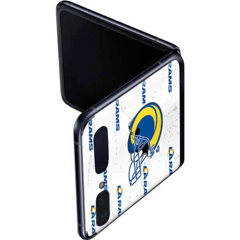 NFL Los Angeles Rams White Logo Blast Galaxy Z Flip Skin