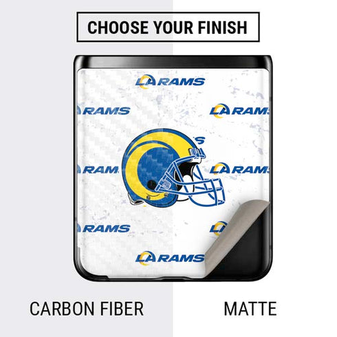 NFL Los Angeles Rams White Logo Blast Galaxy Z Flip Skin