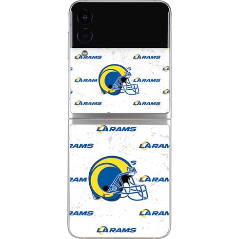 NFL Los Angeles Rams White Logo Blast Galaxy Z Flip3 5G Skin