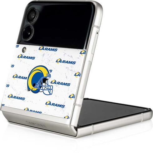 NFL Los Angeles Rams White Logo Blast Galaxy Z Flip3 5G Skin