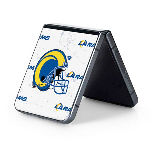 NFL Los Angeles Rams White Logo Blast Galaxy Z Flip5 5G Skin