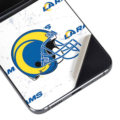 NFL Los Angeles Rams White Logo Blast Galaxy Z Flip5 5G Skin