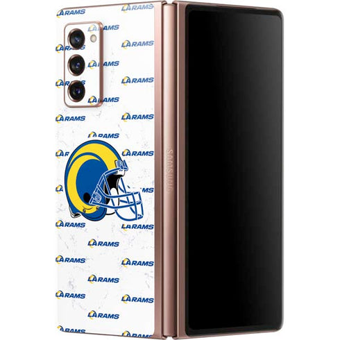 NFL Los Angeles Rams White Logo Blast Galaxy Z Fold2 5G Skin