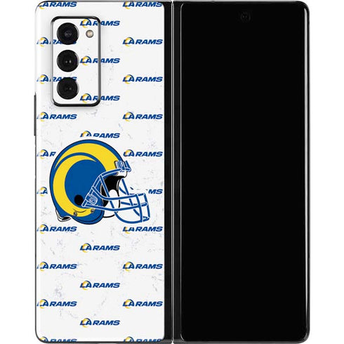 NFL Los Angeles Rams White Logo Blast Galaxy Z Fold2 5G Skin