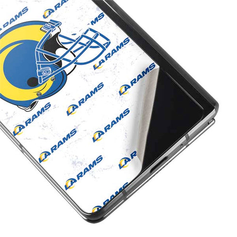 NFL Los Angeles Rams White Logo Blast Galaxy Z Fold2 5G Skin