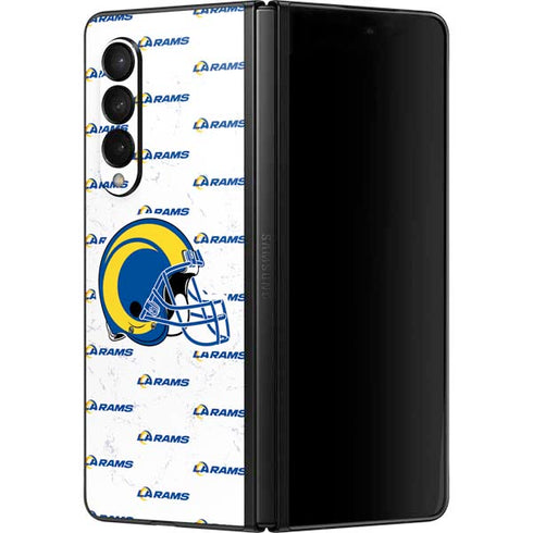 NFL Los Angeles Rams White Logo Blast Galaxy Z Fold3 5G Skin