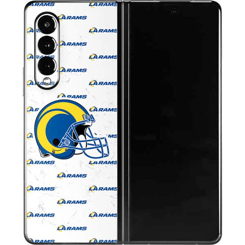 NFL Los Angeles Rams White Logo Blast Galaxy Z Fold3 5G Skin