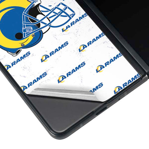 NFL Los Angeles Rams White Logo Blast Galaxy Z Fold3 5G Skin