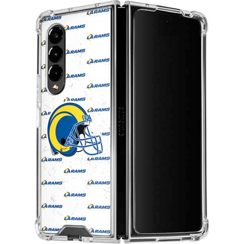 NFL Los Angeles Rams White Logo Blast Galaxy Z Fold4 5G Clear Case