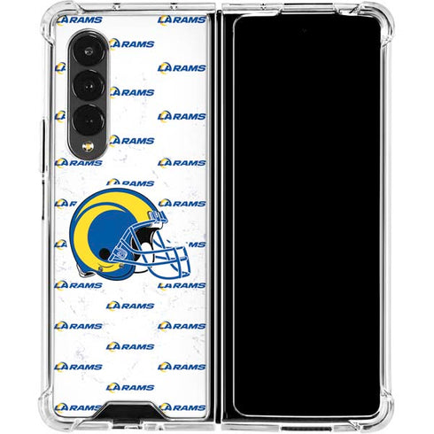 NFL Los Angeles Rams White Logo Blast Galaxy Z Fold4 5G Clear Case