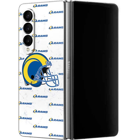 NFL Los Angeles Rams White Logo Blast Galaxy Z Fold4 5G Skin