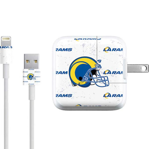 NFL Los Angeles Rams White Logo Blast iPad Charger (10W USB) Skin